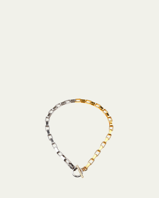 Two-Tone Link Necklace, 16"L